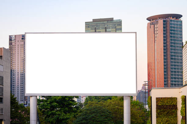 istock Blank white mock up or billboard banner for advertising 1350621573