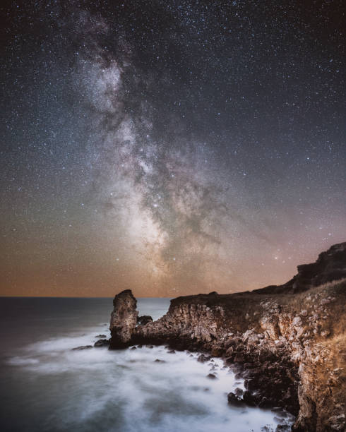 istock Milky way Landscape by the sea 1350626729