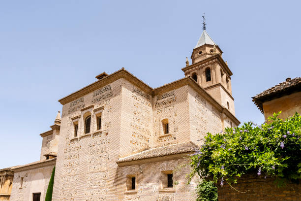 church of santa maria de la encarnacion in alhambra palace complex in granada, spain - catedral de la encarnacion imagens e fotografias de stock