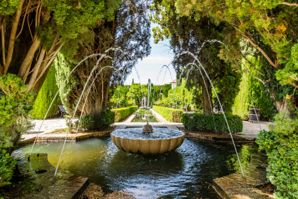 Water Droplets in garden fountain
