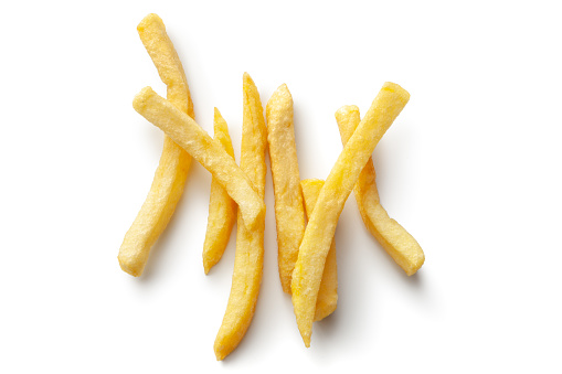 Vegetables: French Fries Isolated on White Background