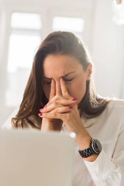 istock Young Caucasian woman working from home 1350628724