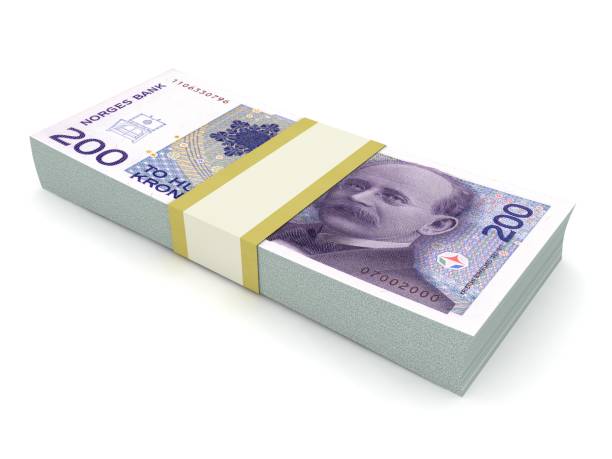 norway krone money finance - norwegian coin imagens e fotografias de stock