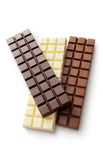 Chocolate: Chocolate Bars Isolated on White Background