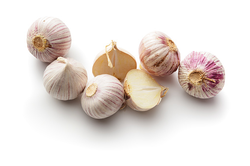 Vegetables: Asian Garlic Isolated on White Background