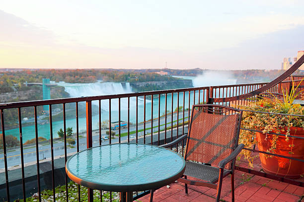 Niagara Falls Balcony Morning Views stock photo
