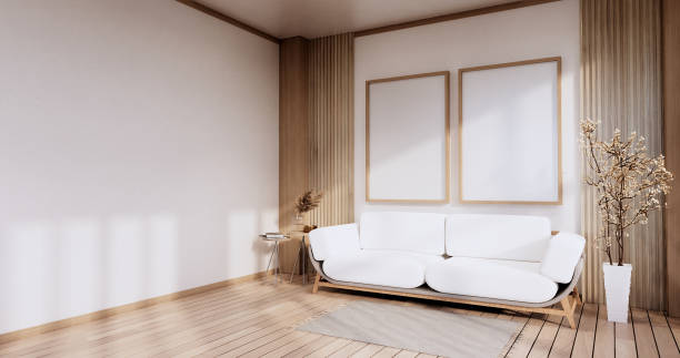 istock Minimalist interior ,Sofa furniture and plants, modern room design.3D rendering 1350637717
