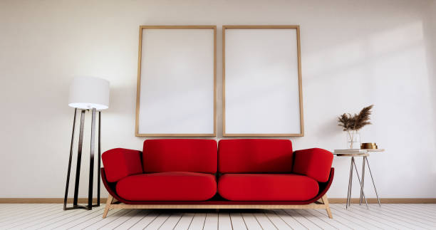 istock Minimalist interior , Sofa furniture and plants, modern room design.3D rendering 1350637759