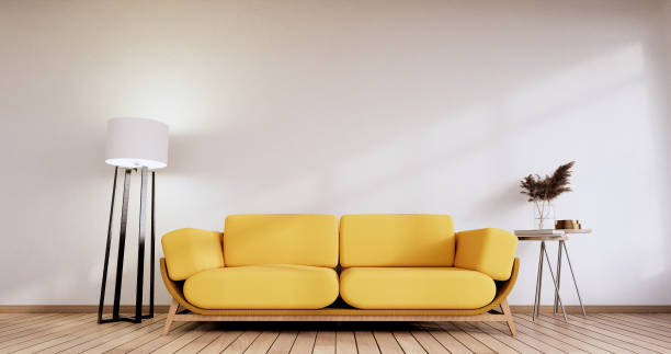 istock Minimalist interior ,White Sofa furniture and plants, modern room design.3D rendering 1350637826