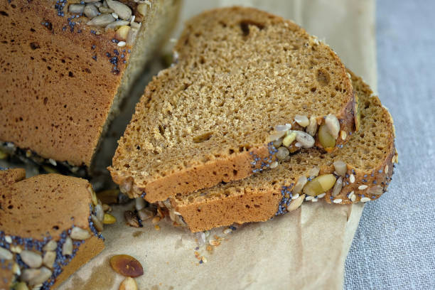 istock Yeast-free bread made with rye flour. 1350642964
