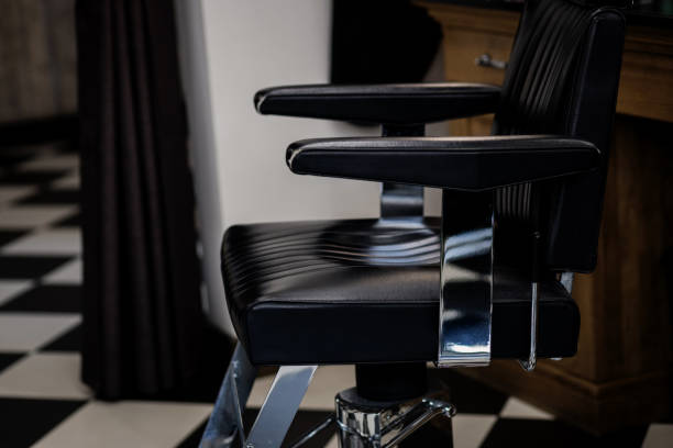 istock Barbershop black armchair 1350645030