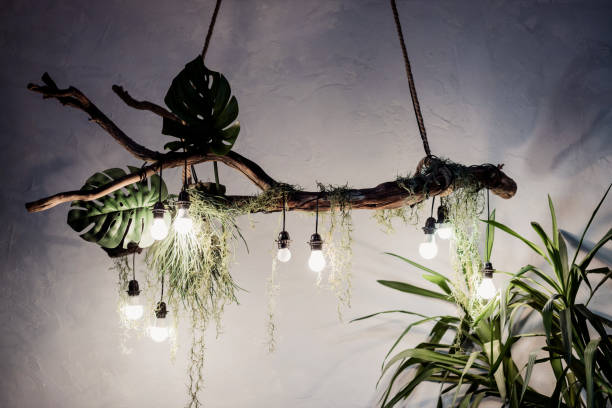 istock edison lamp with green leaves 1350645037