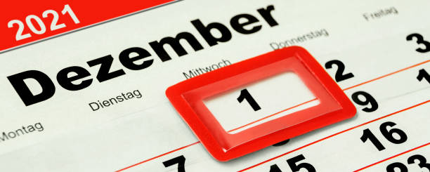 istock German calendar 2021 December 1  and weekdays 1350645626