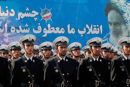Officers of the Iranian army at a parade in Tehran - Iran.