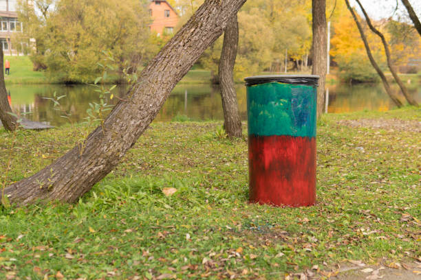 istock Barrel nature environment waste old, garbage can rust rubbish, toxic litter. Drum heat clean, energy plastic 1350650971