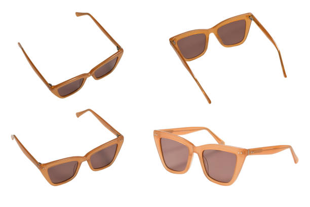 istock Woman brown trendy sunglasses isolated. 1350653632