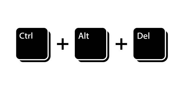 Ctrl Alt Del key icon Ctrl Alt Del key icon. Clipart image isolated on white background computer keyboard keys stock illustrations