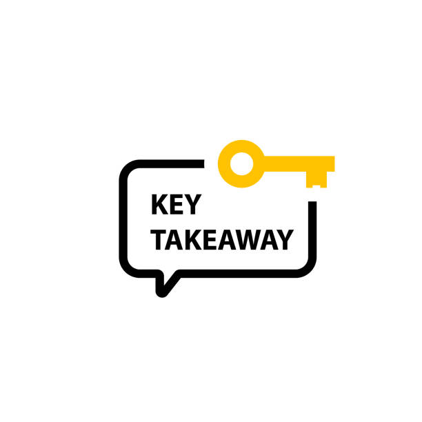 key takeaway speech bubble icon - key stock illustrations