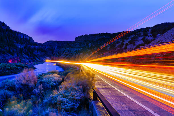 istock Driving at Night Through Glenwood Canyon 1350663288