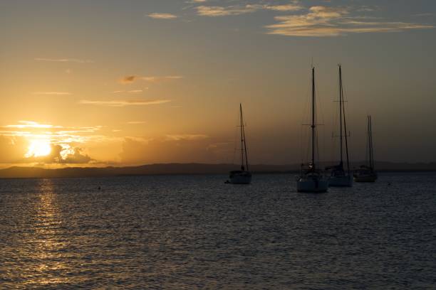 istock Sea and the orange sky 1350665304