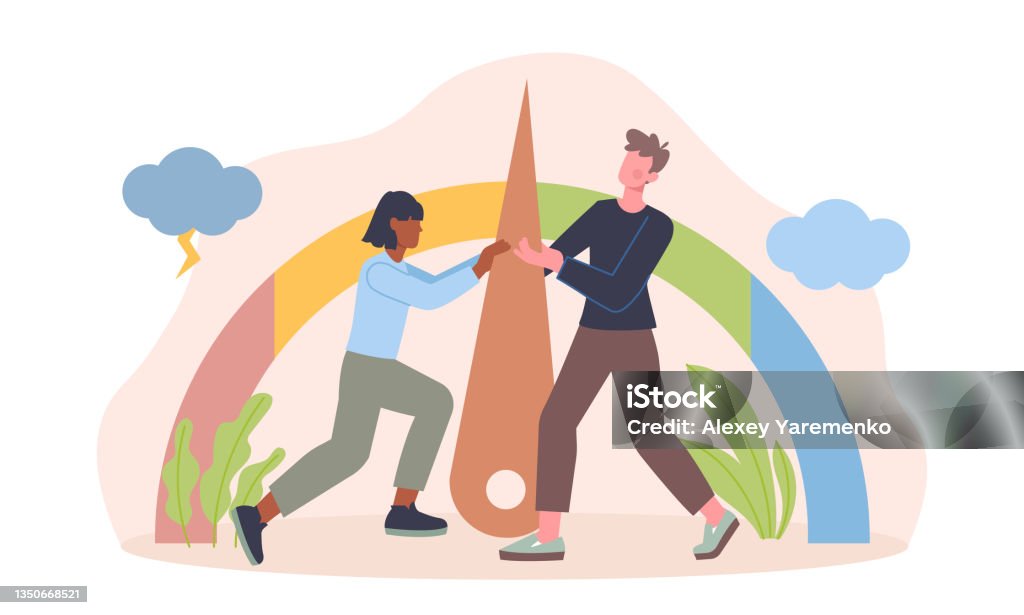 stress level solution and tension decrease vector... Stress Level Reduced Concept Stock Illustration - Download Image Now ...