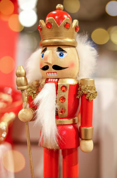 istock The Christmas nutcracker with lights in background 1350668642