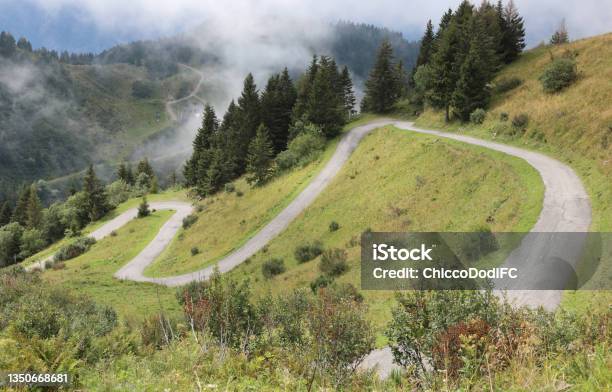 Incredible Uphill Road That Is Traveled By Professional Cyclists During The Cycling Races Stock Photo - Download Image Now
