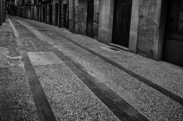 istock Old wet town street 1350669388