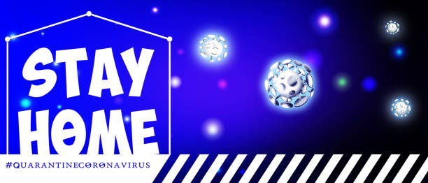 istock Stop COVID-19! Coronaviruses with 3D cartoon style text on an abstract colored background. Creative poster or flyer. 1350671687