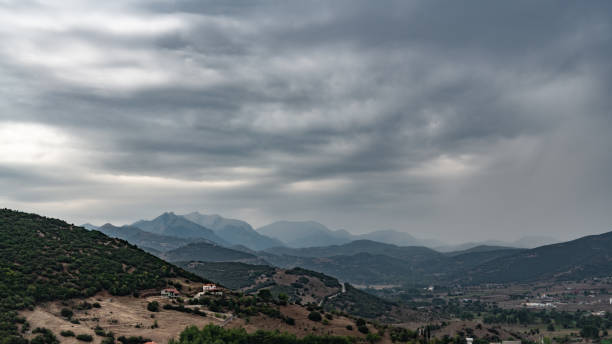 istock Twilight in a Greek mountain valley 1350672587