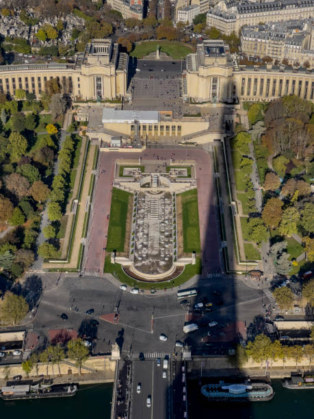 istock Paris aerial view from Eiffel tower including the Palais de Chaillot. 1350674367