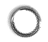 istock Tire tracks print circular-shaped texture. Automotive grunge round banner. 1350675597