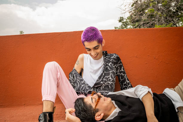 istock Two young man enjoying sunny day 1350676695