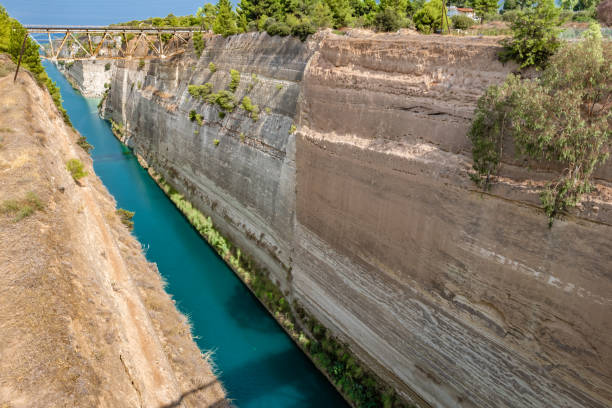 istock The Corinth Canal is straight as an arrow 1350678653