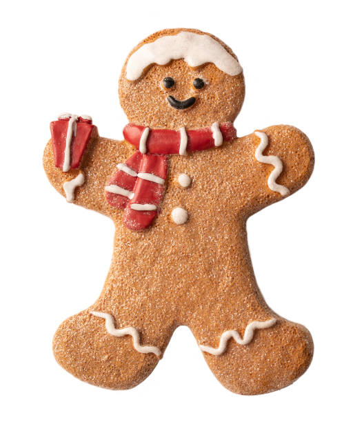istock Tasty gingerbread cookie isolated on white background 1350681739