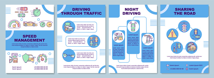 Driving Course Patterns Driving Courses Types Brochure Template Stock Illustration - Download ...