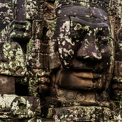 Giant face at Bayon Temple, Angkor Wat, Cambodia