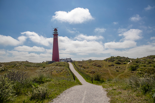 Big lighthouse near the beach