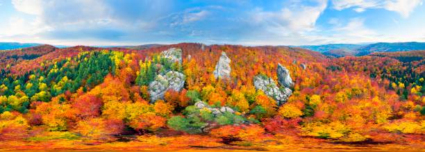 istock Dovbush Rocks in Bubnishche 360 ° panorama 1350699204
