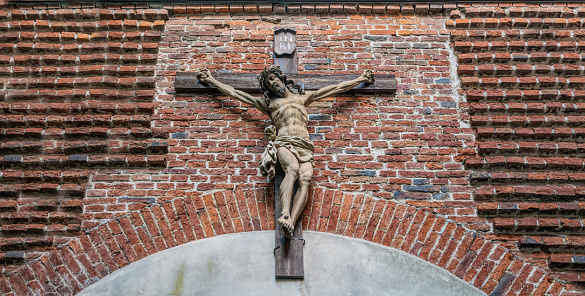 Crucifix with Jesus Christ in church of Saint-Merry, Paris