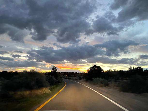 istock Santa Fe Road at night 1350703855