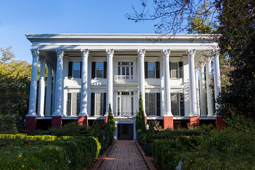Athens, Georgia - October 31, 2021: A Greek Revival mansion built in 1856 for a prominent area politician, the building now known as The President\