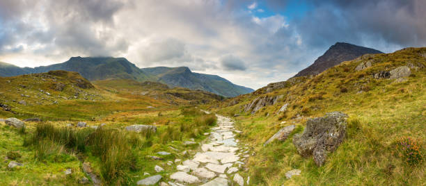 Llanberis Path, Snowdonia National Park, Wales, UK stock photo