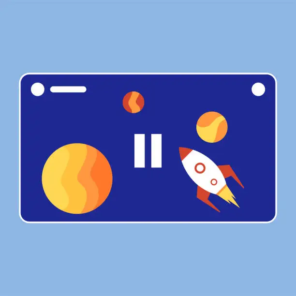 Vector illustration of Rocket in space