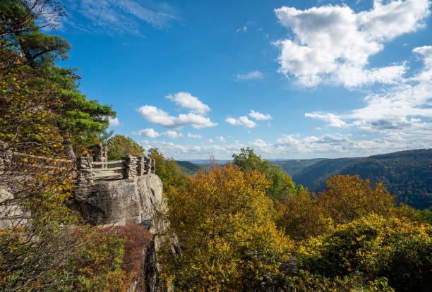istock Coopers Rock state park overlook over the Cheat River in West Virginia with fall colors 1350711684