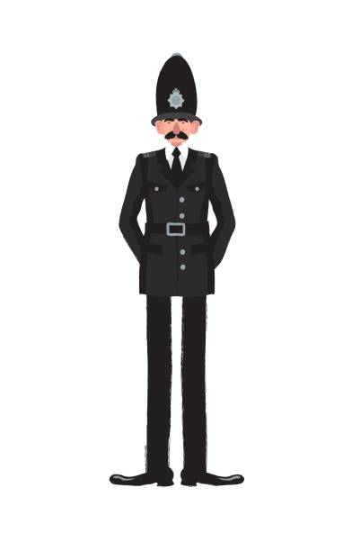 British Bobby Vector illustration of a traditional British policeman metropolitan police stock illustrations