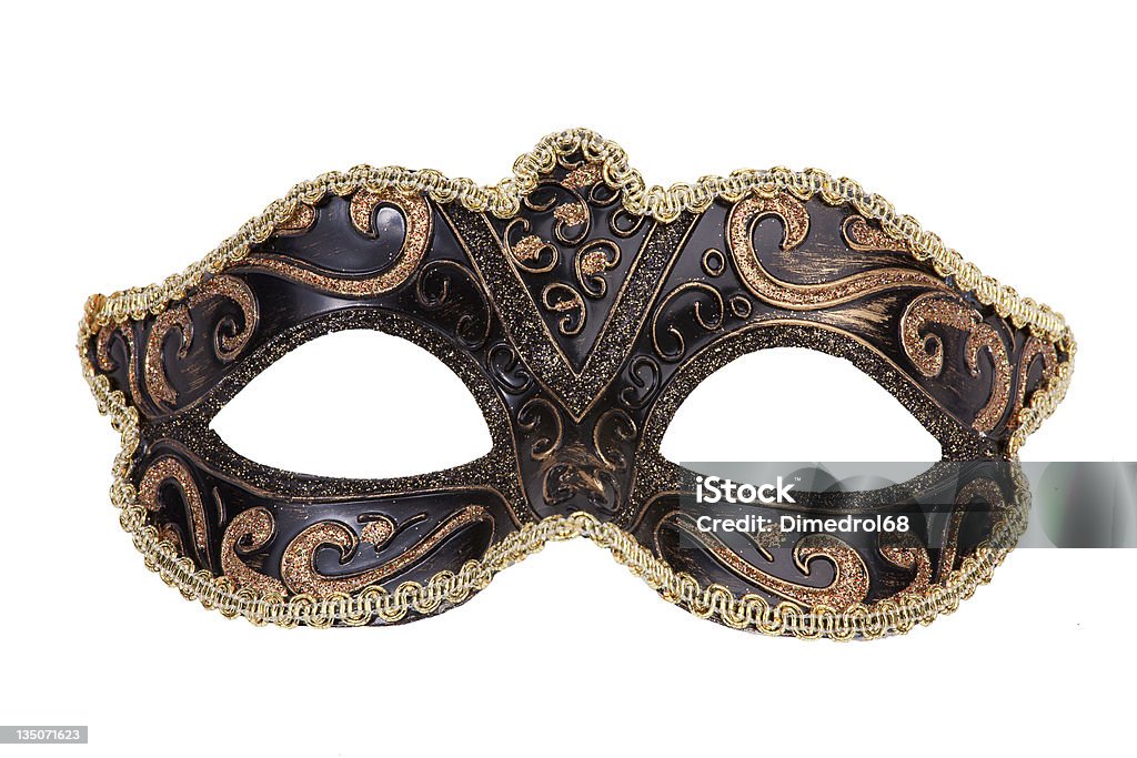 Oryginalne karnawałowe maski gold - Zbiór zdjęć royalty-free (Maska balowa)