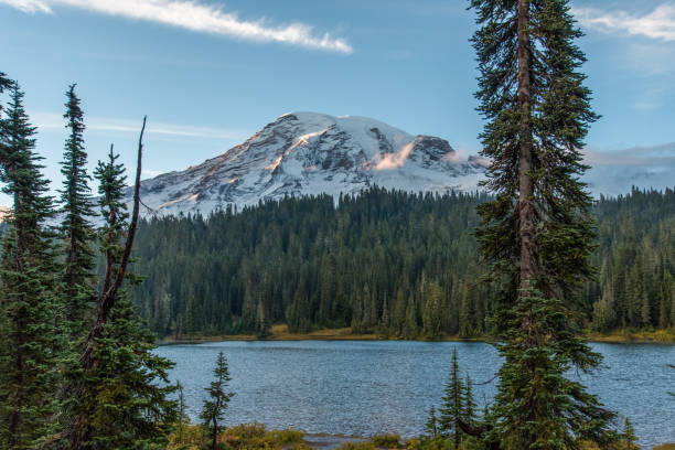 istock Sunset over Mt Rainier from Rimrock lake 1350716331