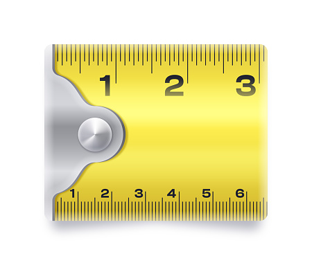 Short section of tape measure with inches and cm metric and English units.
