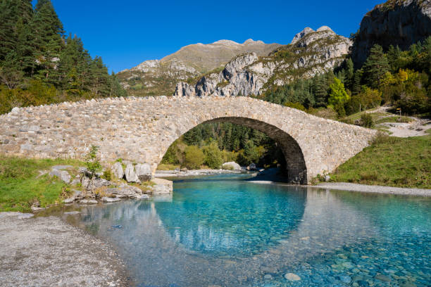 istock San Nicolas romanesque bridge Ara river Bujaruelo, Ordesa Huesca 1350721002